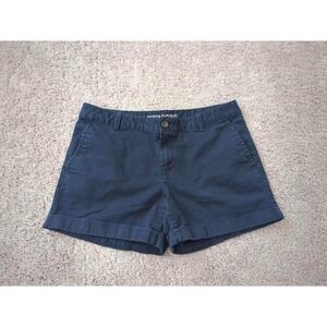 Banana Republic City Chino Shorts Women's 10 Navy Blue Cotton Blend Casual